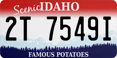 ID license plate 2T7549I