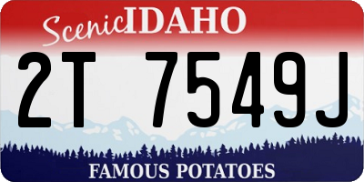 ID license plate 2T7549J