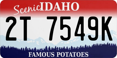 ID license plate 2T7549K