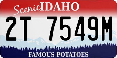 ID license plate 2T7549M