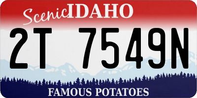 ID license plate 2T7549N