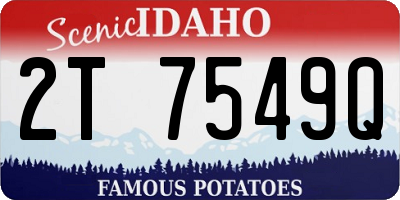ID license plate 2T7549Q