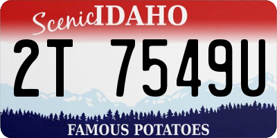 ID license plate 2T7549U