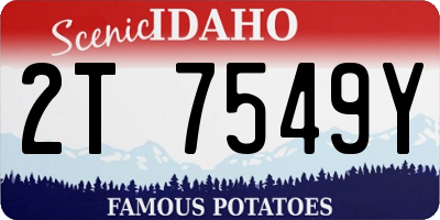 ID license plate 2T7549Y