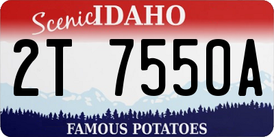 ID license plate 2T7550A