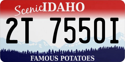 ID license plate 2T7550I