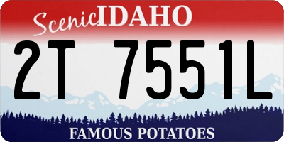 ID license plate 2T7551L