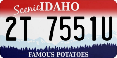 ID license plate 2T7551U
