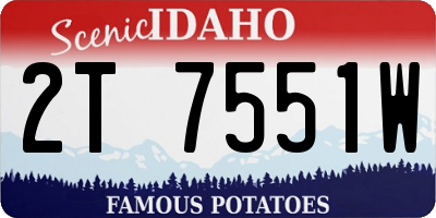 ID license plate 2T7551W