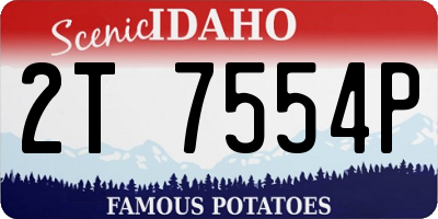 ID license plate 2T7554P