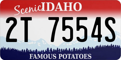 ID license plate 2T7554S