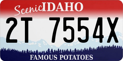 ID license plate 2T7554X