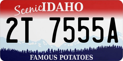 ID license plate 2T7555A