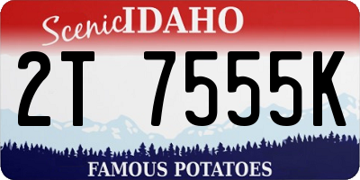 ID license plate 2T7555K