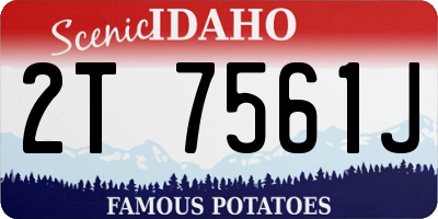 ID license plate 2T7561J