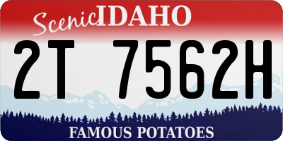 ID license plate 2T7562H