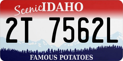 ID license plate 2T7562L