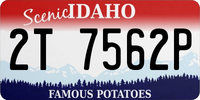 ID license plate 2T7562P