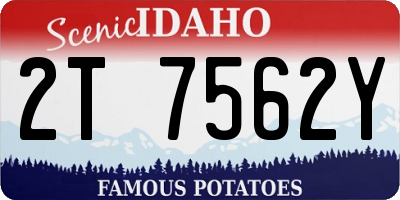 ID license plate 2T7562Y