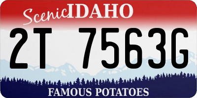 ID license plate 2T7563G