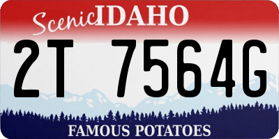 ID license plate 2T7564G