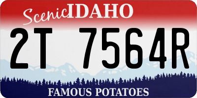 ID license plate 2T7564R