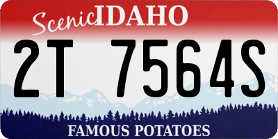ID license plate 2T7564S