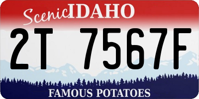 ID license plate 2T7567F