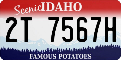 ID license plate 2T7567H