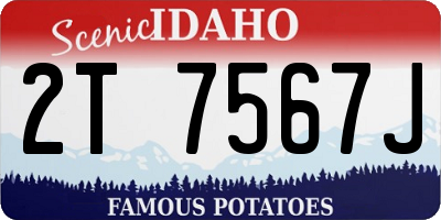 ID license plate 2T7567J