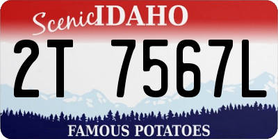 ID license plate 2T7567L