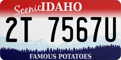 ID license plate 2T7567U