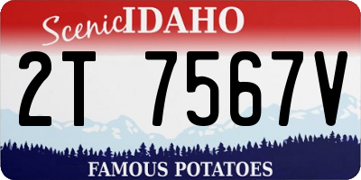 ID license plate 2T7567V