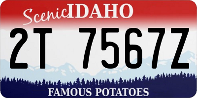 ID license plate 2T7567Z