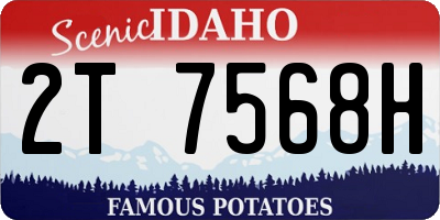 ID license plate 2T7568H