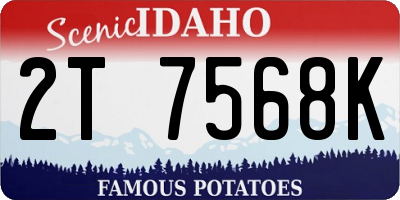 ID license plate 2T7568K