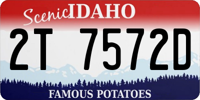 ID license plate 2T7572D