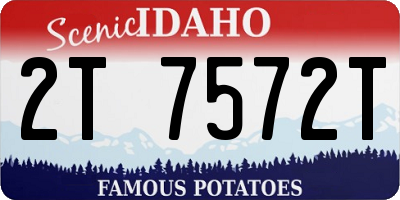 ID license plate 2T7572T
