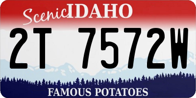 ID license plate 2T7572W