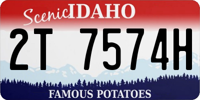 ID license plate 2T7574H
