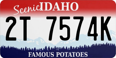 ID license plate 2T7574K