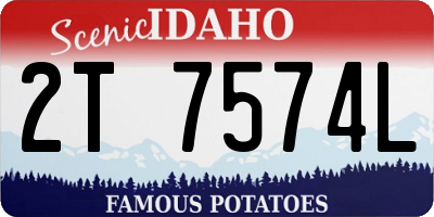 ID license plate 2T7574L