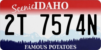 ID license plate 2T7574N