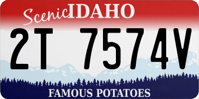 ID license plate 2T7574V