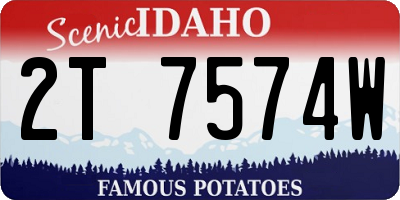 ID license plate 2T7574W