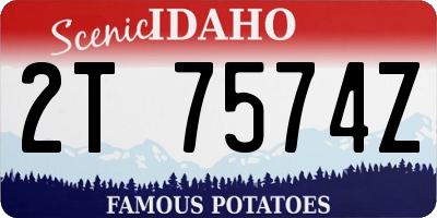ID license plate 2T7574Z