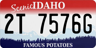 ID license plate 2T7576G