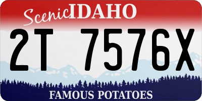 ID license plate 2T7576X