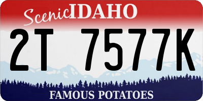 ID license plate 2T7577K