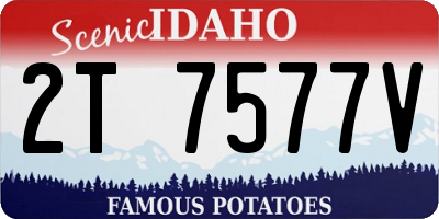 ID license plate 2T7577V